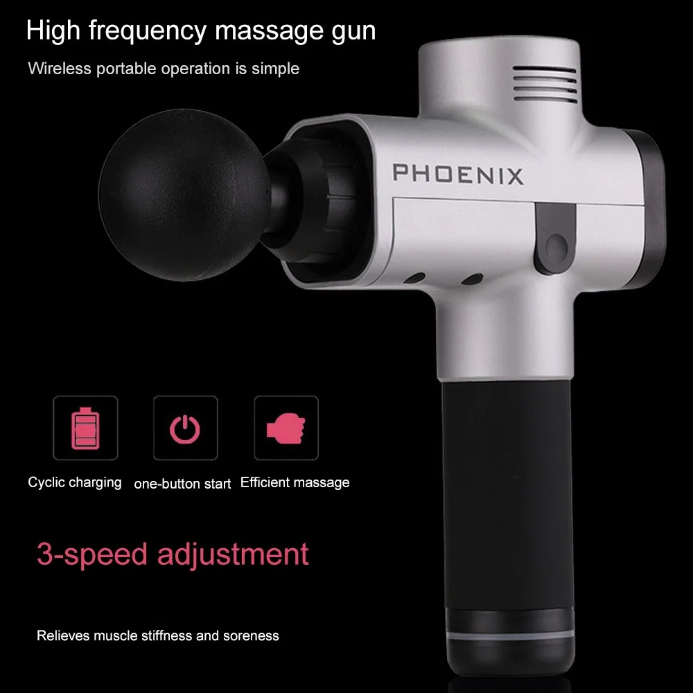 Пистолет для массажа мышц 24 В светодиодный с 4 головками | Мебель