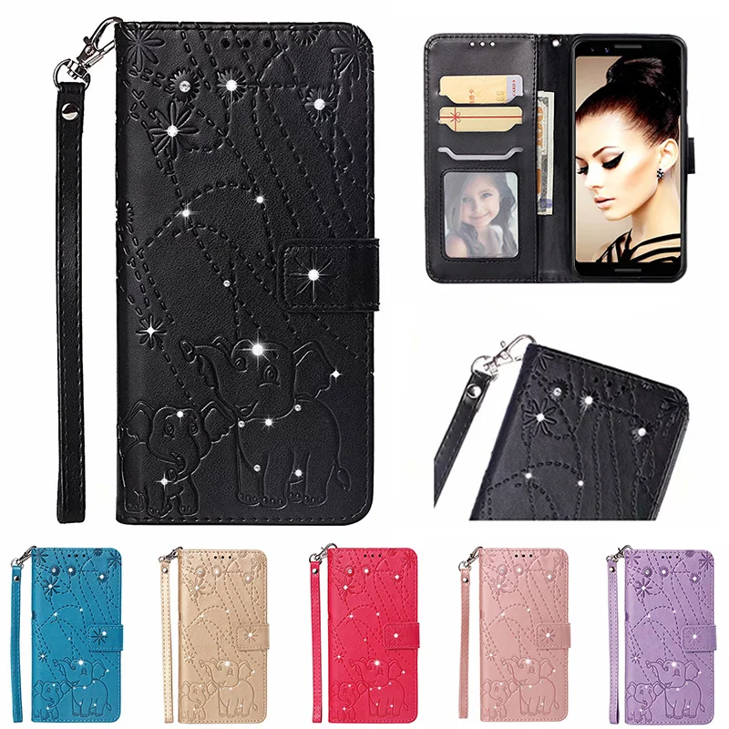 Кожаный чехол книжка с бумажником и подставкой для Samsung Galaxy J3 J5 J7 2017 Pro со стразами