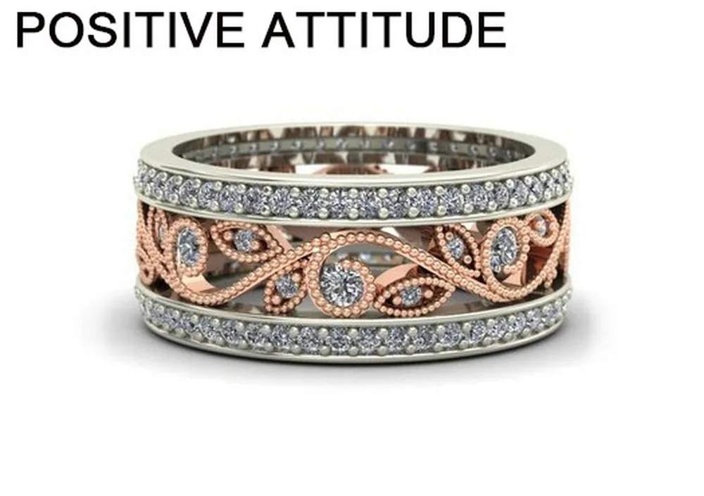 Винтажное кольцо из нержавеющей стали под розовое золото/круглое женское с