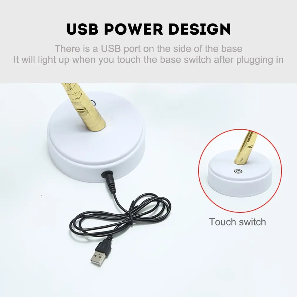 Светодиодная лампа на дерево теплый светильник медная с золотыми листьями