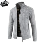 Мужской облегающий кардиган, теплый вязаный джемпер на молнии, в деловом стиле, зимняя одежда, 2020