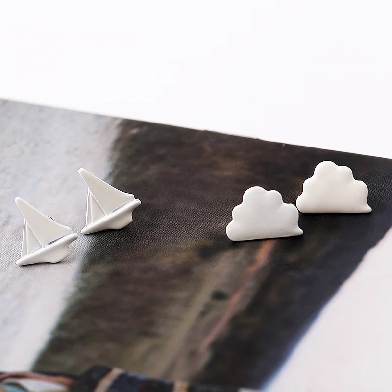 Женские серьги пусеты в форме кошки винтажные массивные чайного горшка