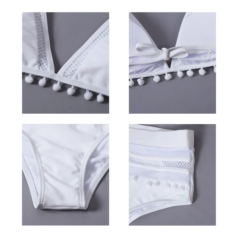 Женский комплект бикини пуш ап купальный костюм в клетку из двух предметов с