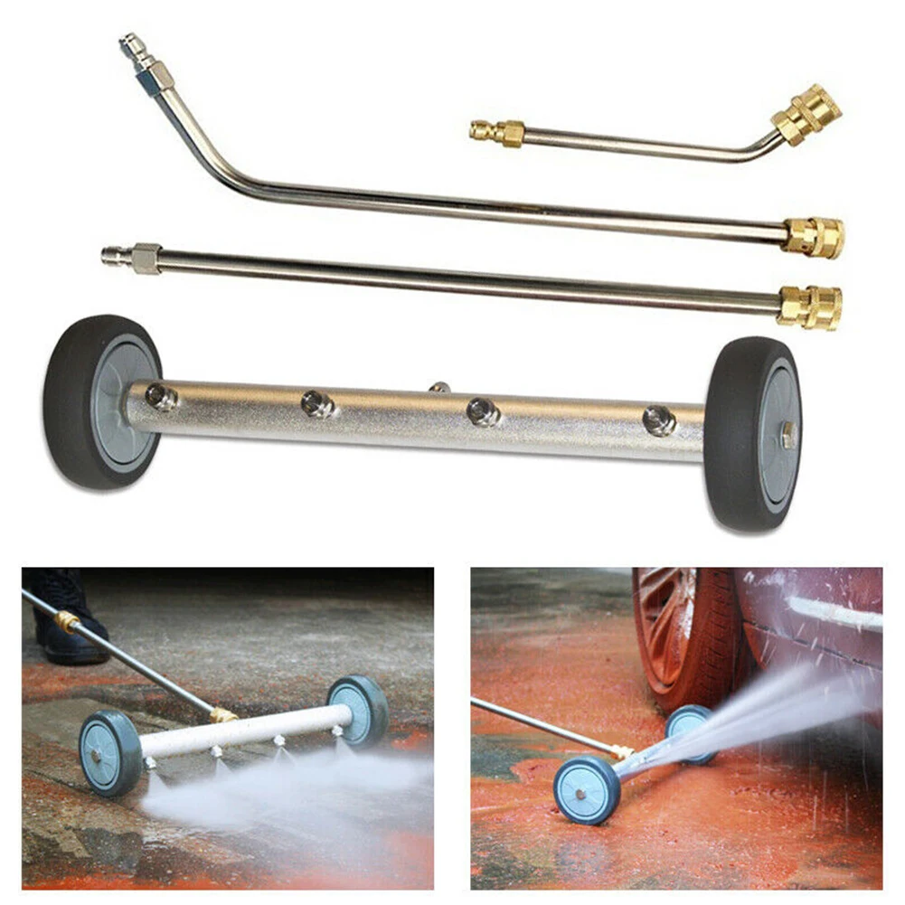 

Pressure Washer Accessories Chassis High Power Stainless Steel Quick Connect Undercarriage Cleaner Under Body 4 Spray Nozzle