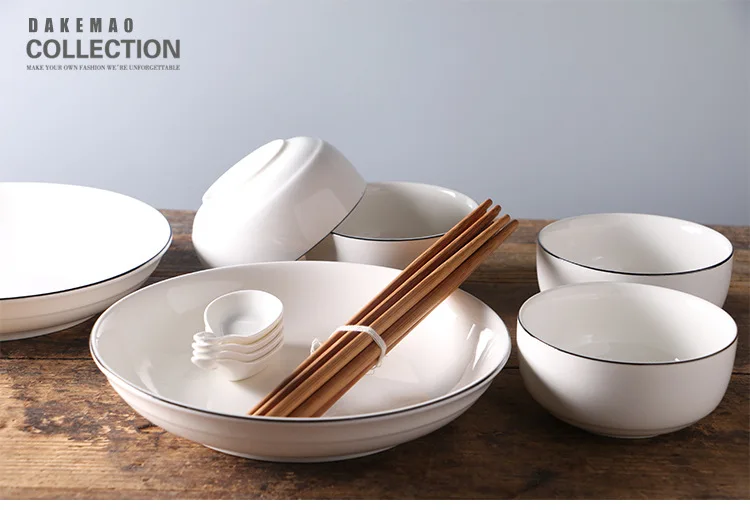 14 шт. простая комплект столовой посуды гостиничный керамический посуда домашняя