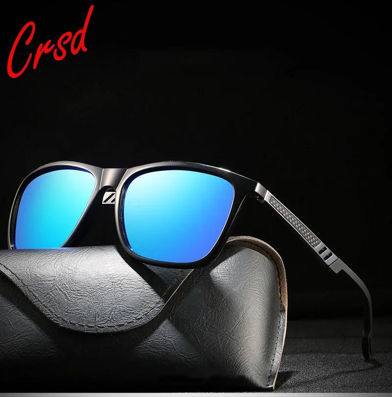 

CRSD 2020 Retro Men Polarized Sunglasses Mirror Alloy Elasticity Leg Square Sun Glasses Female Shades Driving Fishing Eyewear
