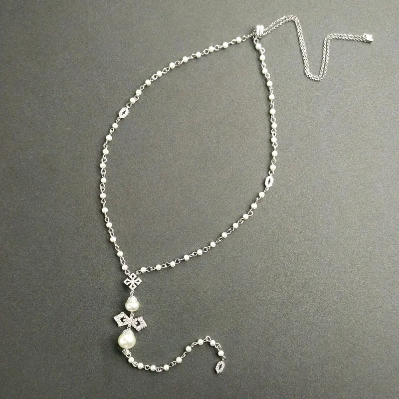 

popzone s925 sterling silver new cross-shaped pendant adjustable necklace women fashion mid-length bohemian style jewelry gift