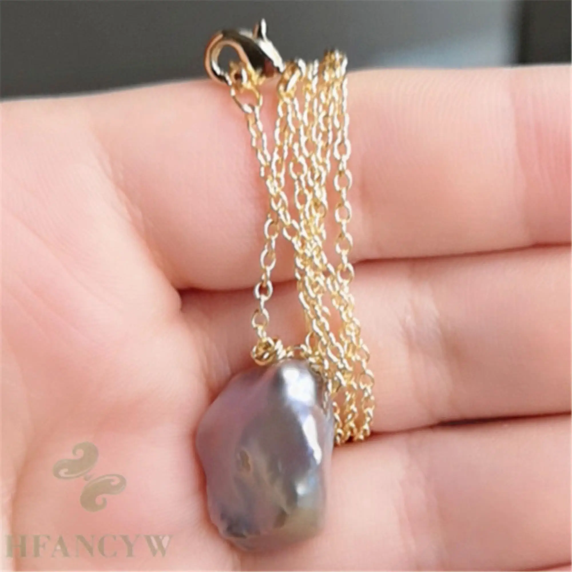 16x19 мм фиолетовое жемчужное ожерелье в стиле барокко 18 дюймов Висячие