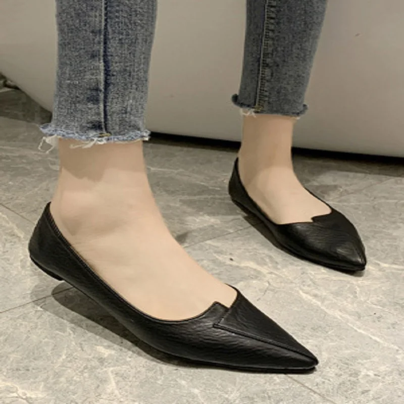 

Женские туфли на плоской подошве, в стиле ретро, удобные, с острым носком, на мягкой подошве, весна-осень 2020