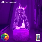 Новинка, аниме Zero Two 3d лампа, фигурка, ночник для детей, девочек, манга, подарки, ночсветильник, лампы, любимый в Franxx, Прямая поставка