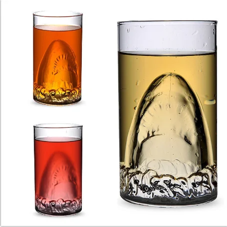 1 шт. прозрачная стеклянная чашка стакан акулы вино молоко чай вода для завтрака