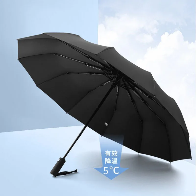 Автоматический складной зонт 12K для мужчин и женщин большой от дождя ветра 105 см