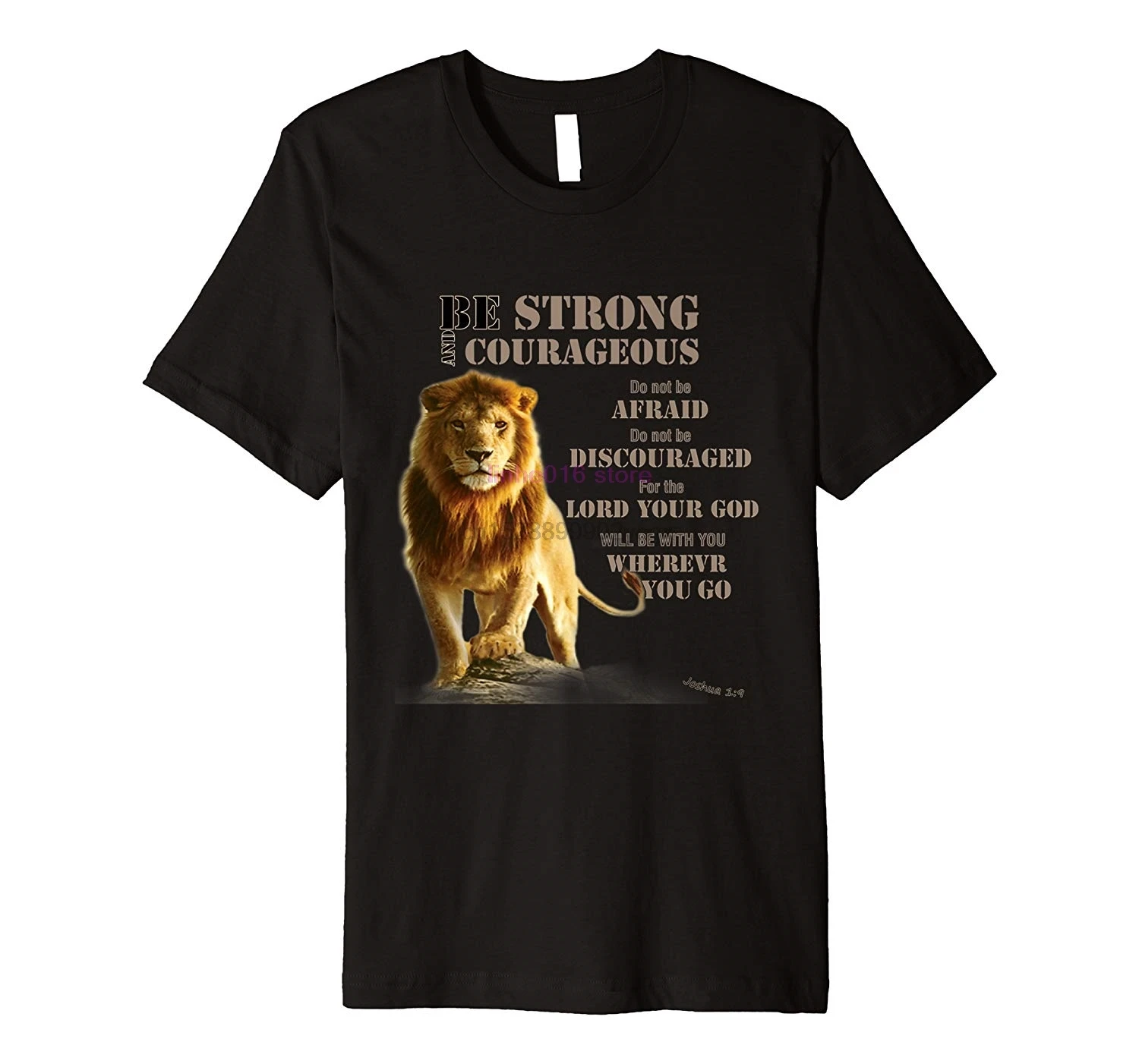 

brand men shirt Be Courageous Joshua 1 9 strong lion Judah lord