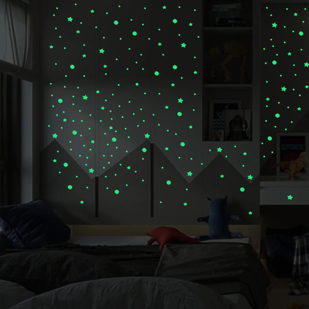 Светящиеся Настенные 3D наклейки 221 шт. звезды комната дети спальня украшения для