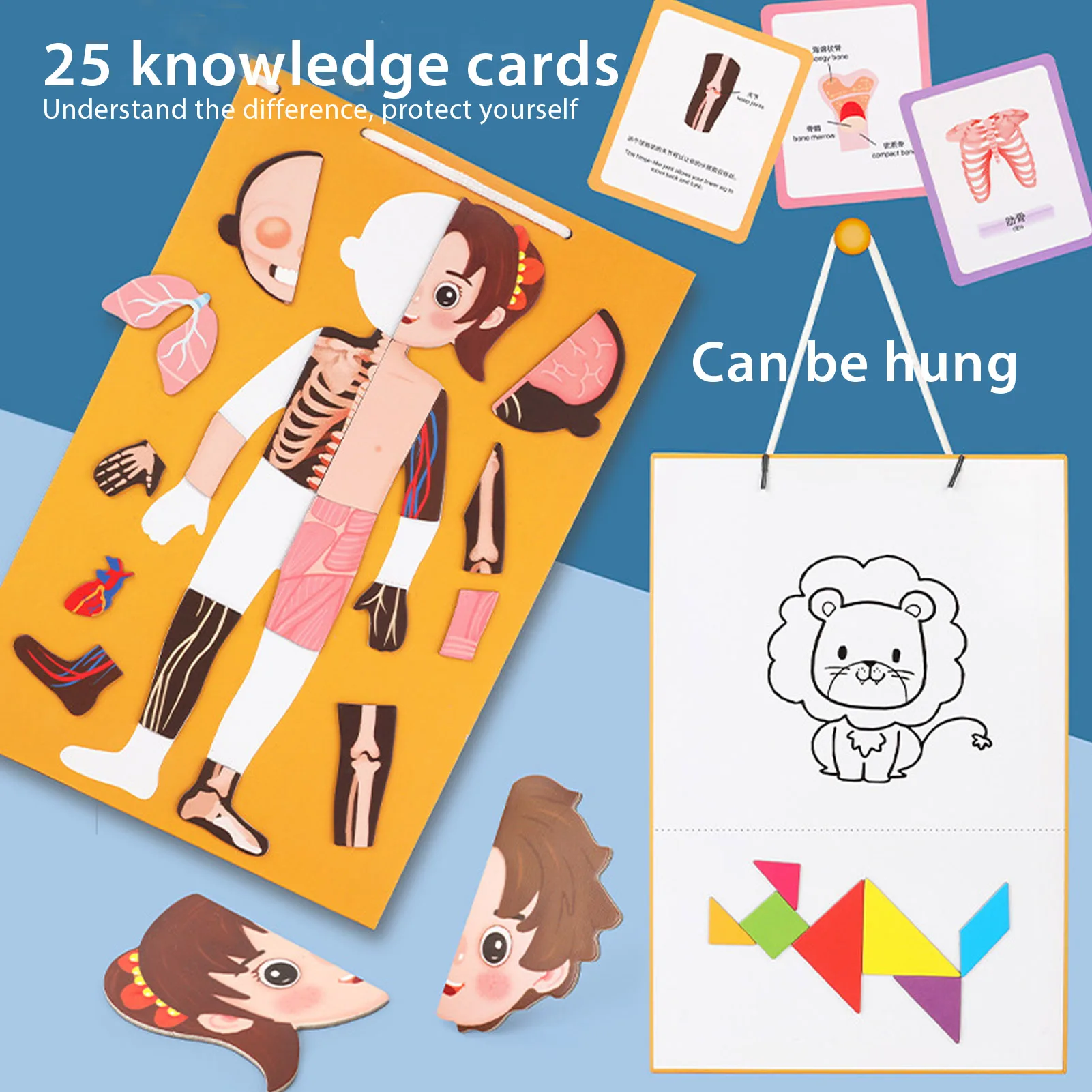 

Paper Human Body Puzzles Structure Toys Children Early Learning Educational Body Cognition Baby Toys Puzzles Board Game