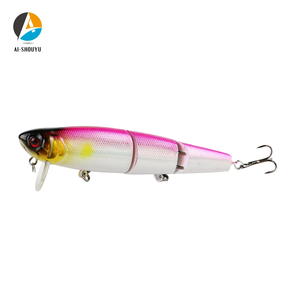 AI-SHOUYU 1PCS New Style Minnow Fishing Lure 110mm/20g 3 segment Lifelike Topwater Wobbler Fishing Lure For Sea Minnow Bass Pike