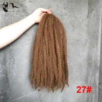 synthetic marley braids crochet hair afro twist braiding hair 30strands 18inch diy ombre brown braiding hairstyle for full head
