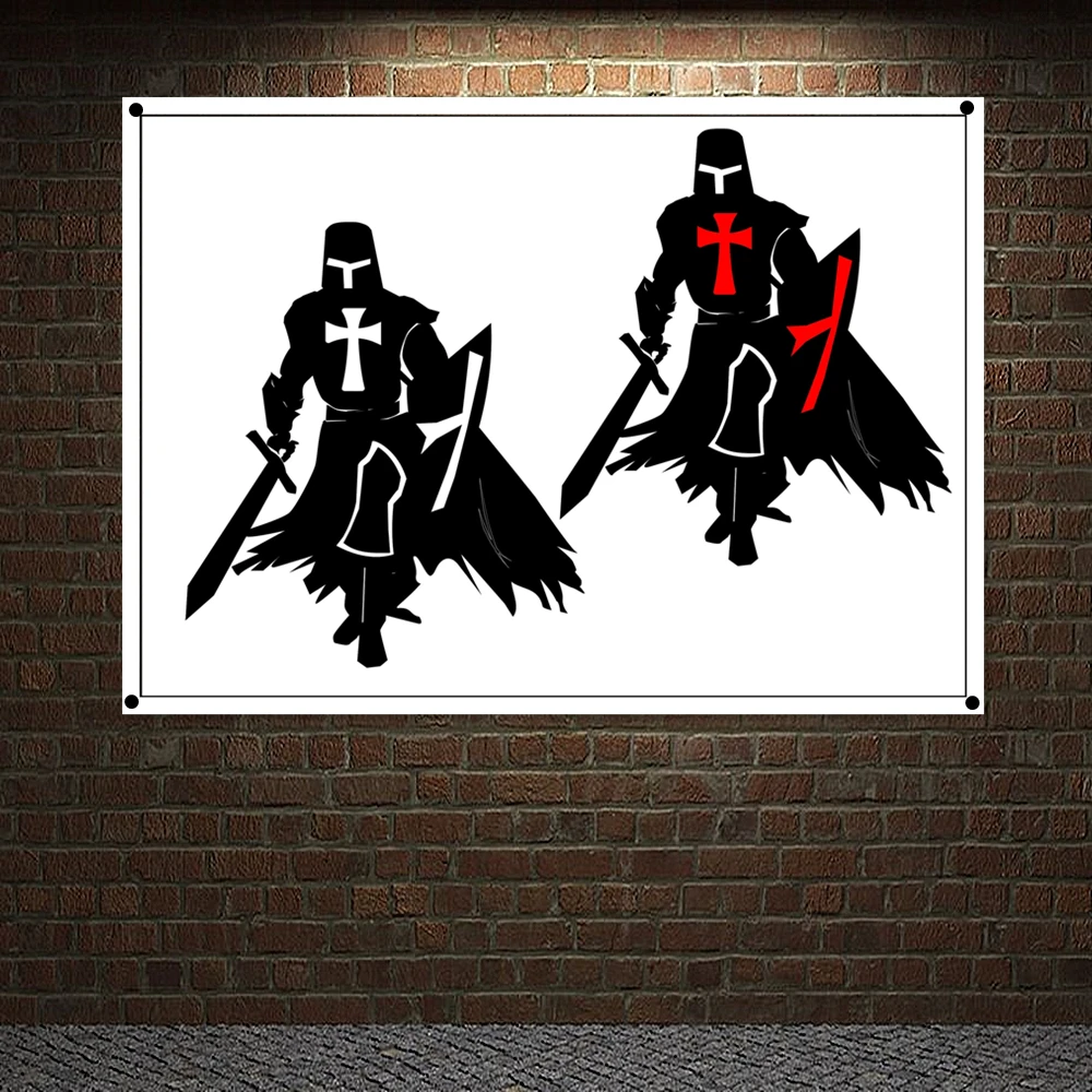 

Medieval Crusades Paintings Wall Art Knights Templar Armor Banners Flags Vintage Templar Battles History Poster Interior Decor 9