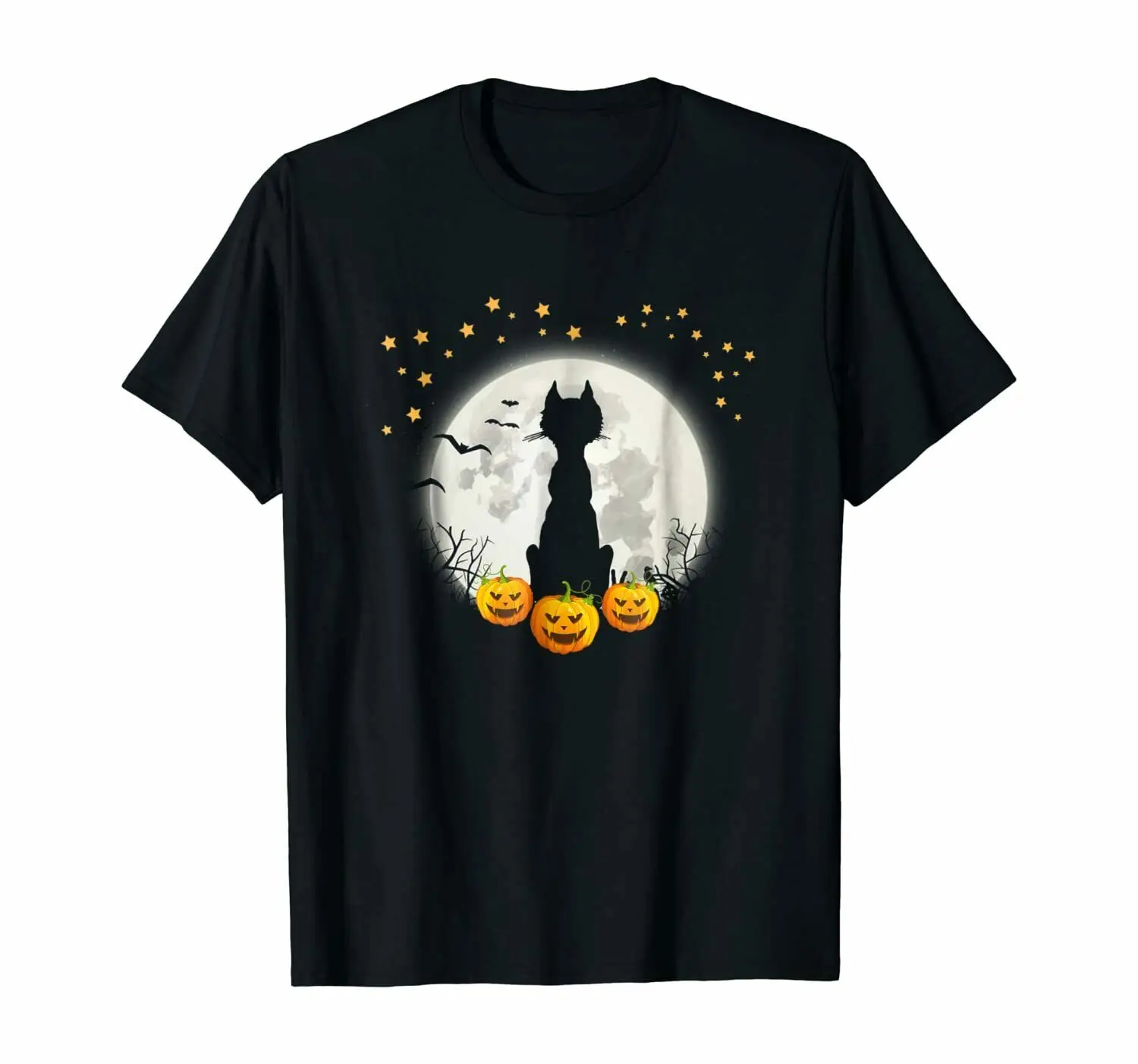 

Halloween Shirt Cat in Moon Pumpkin Cute Funny Men Women Gift Ulzzang Gothic T shirt Top Women Popular Summer Top