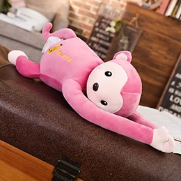 Pink Красная задница обезьяна игрушка ручной держатель коробки ткани сексуальные длинные руки Гиббон розовый коричневый обезьяны домашний Декор автомобиля плюши подарок для детей 47 см - Цвет: Pink