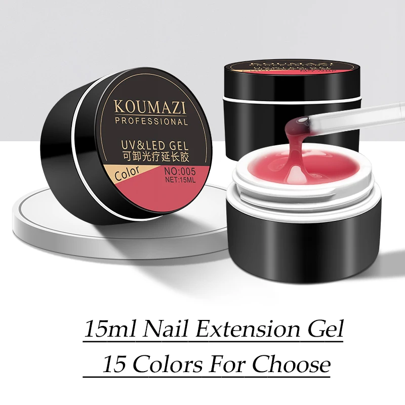 KOUMAZI 15ml Наращивание ногтей Гель Белый Прозрачный Французский Nail Art DIY Твердый гель