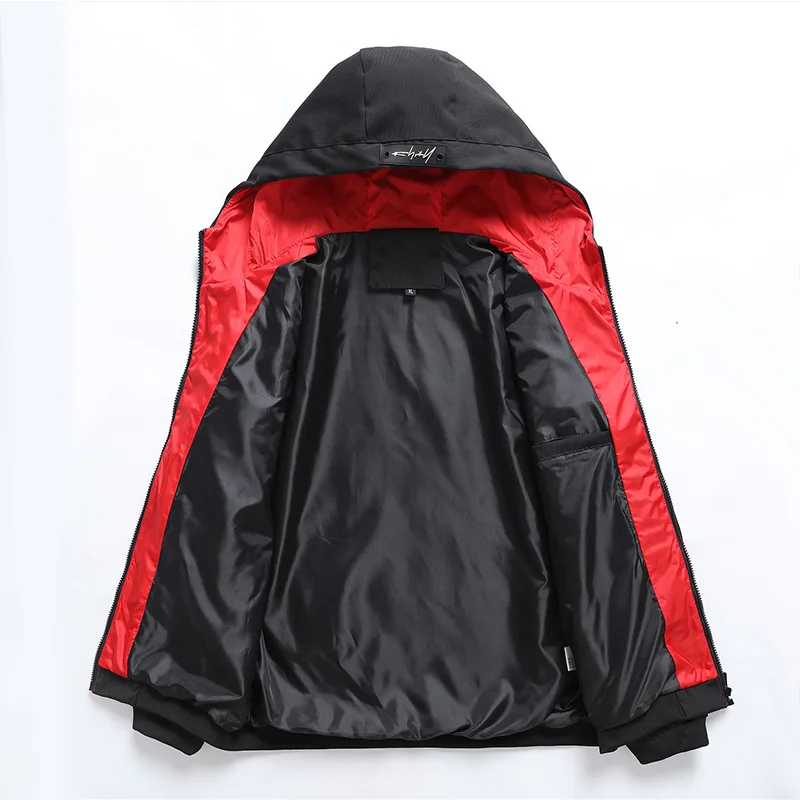 Мужская Повседневная ветровка в стиле хип-хоп с вышивкой и капюшоном весна |
