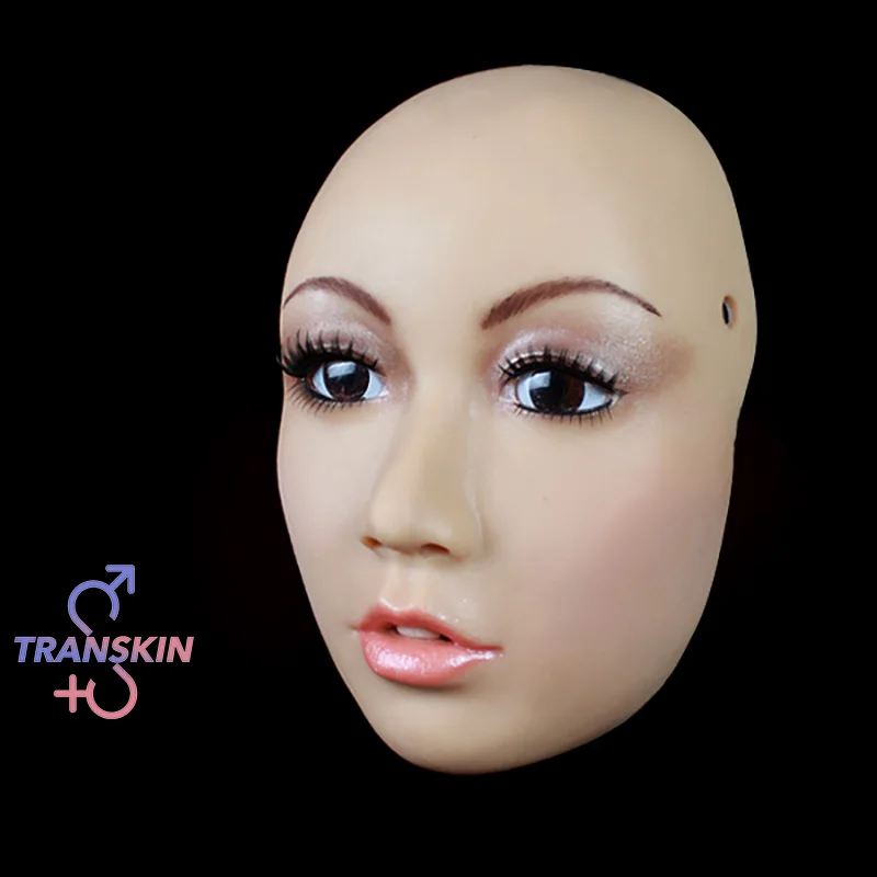 

TRANSKIN Silicone Masking Female Half Covered Drag Queen Halloween Carnival Party Film Props Masquerade Crossdressing SH-1
