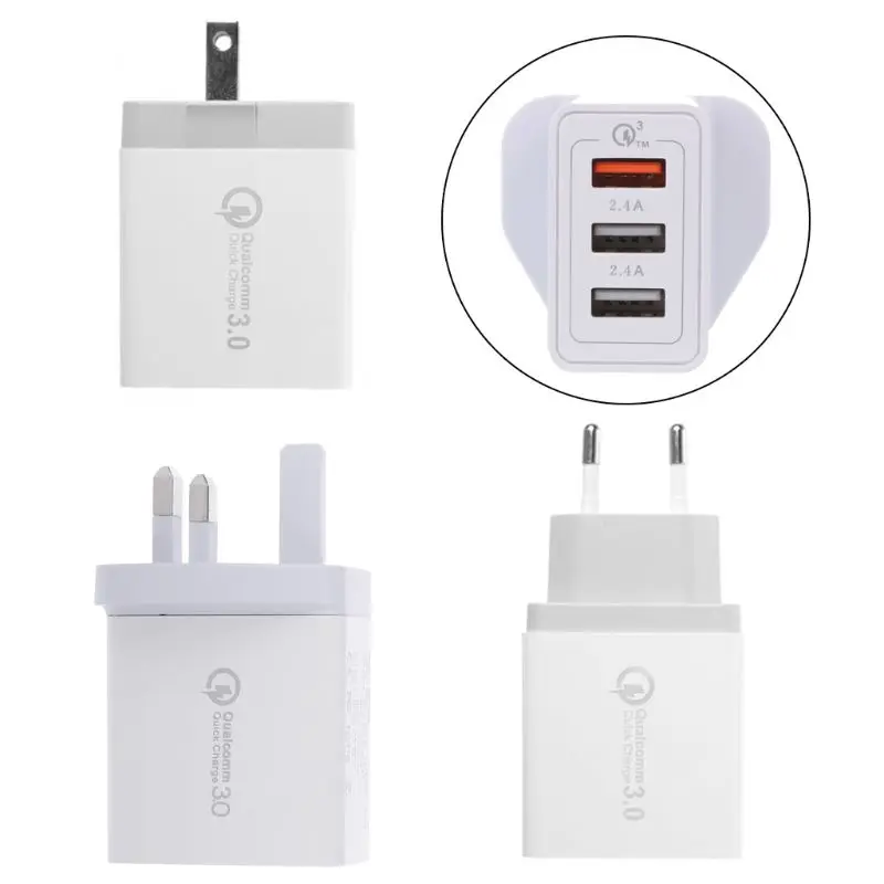 30 Вт Быстрая зарядка QC 3 0 порта USB концентратор настенное зарядное устройство