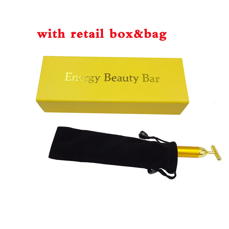 Роликовый массажер для лица, 1 шт., 24 K, beauty Bar, золотой энергетический массажер для лица, уход за кожей лица, уход за кожей, вибрационное лечение морщин