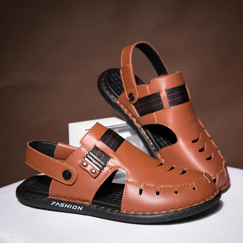 

Luxury Sandals Men Samool Shoes Men Leather Sandals Man Men's Size 44 Mens Genuine White For Summer Roman Gladiator Sandles