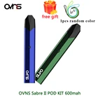 OVNS Saber II Pod Kit встроенный 600 мАч Pod система комплект с 1,5 мл емкость картриджа и Ом двойной ON-S ватной катушкой vs w01 Vaping