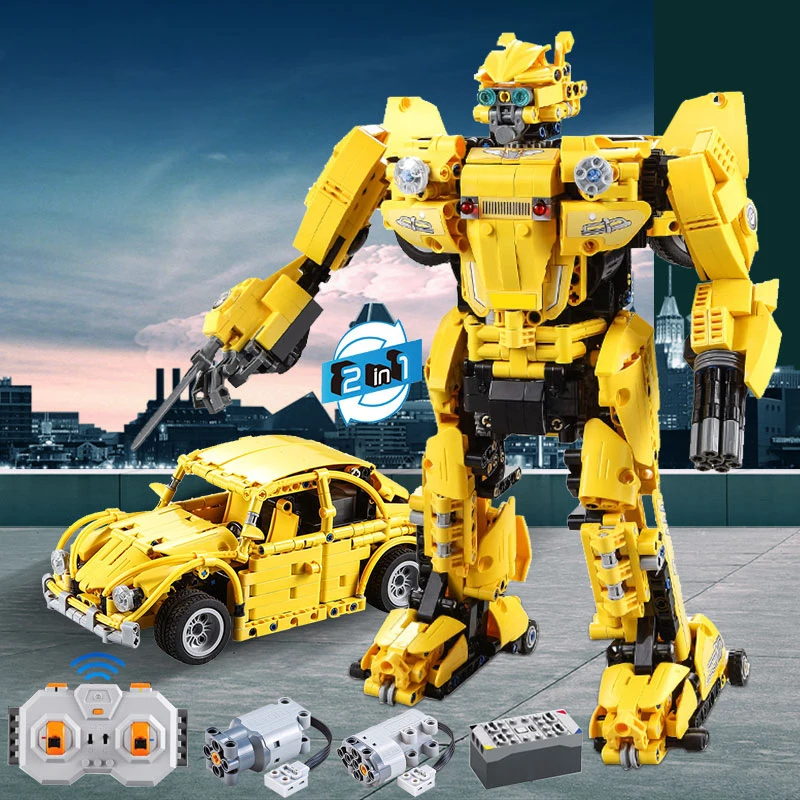 

Deformation Robot Car Model Building Blocks Technical Bumblebee Bricks Early Education Toys for Children Gift Action Figure CADA