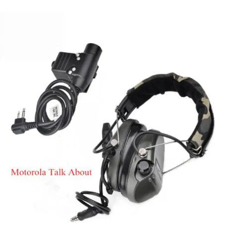 Motorola Talk About Новые наушники ZTAC Military Softair Sordin, охотничьи наушники для защиты ушей с Z Tactical PTT Phone Midland Kenwood U94 PTT Z111 FG Z113 - Цвет: Motorola Talk About