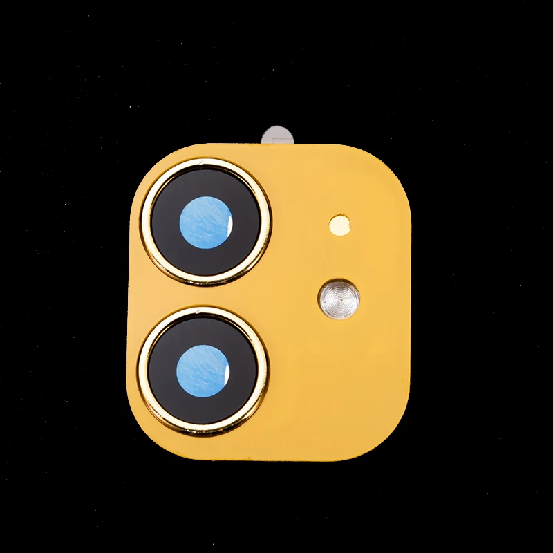 yellow 100 шт металлический объектив для камеры, вторая Замена для iPhone 11 Pro Max, защитное стекло, кольцо, крышка для iPhone X XS MAX, наклейка, поддельная камера - Цвет: yellow