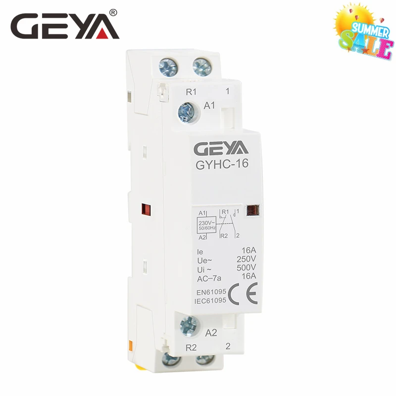 Модульный контактор GEYA GYHC 2P 16A 20A 25A 2NO или 2NC 1NO1NC220V автоматический бытовой типа