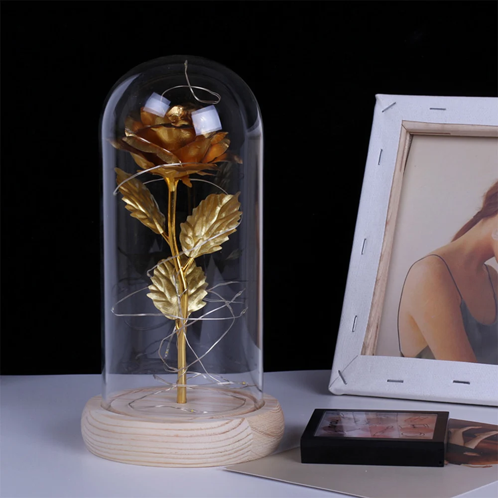 

LED String Light Flowers Rose Luminous Artificial Preserved Rose Glass Dome gift Valentine's Day Mothers Day Gifts