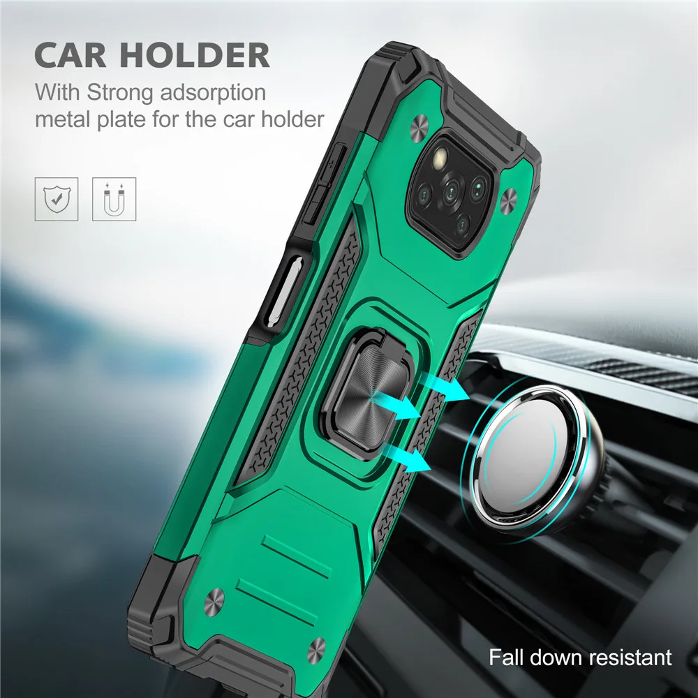 

funda poco x3 pro NFC Case Shockproof Armor Ring Cover For Xiaomi Pocox3 Pro NFC Poco X 3 Pro Hard PC Soft Frame Coque Funda