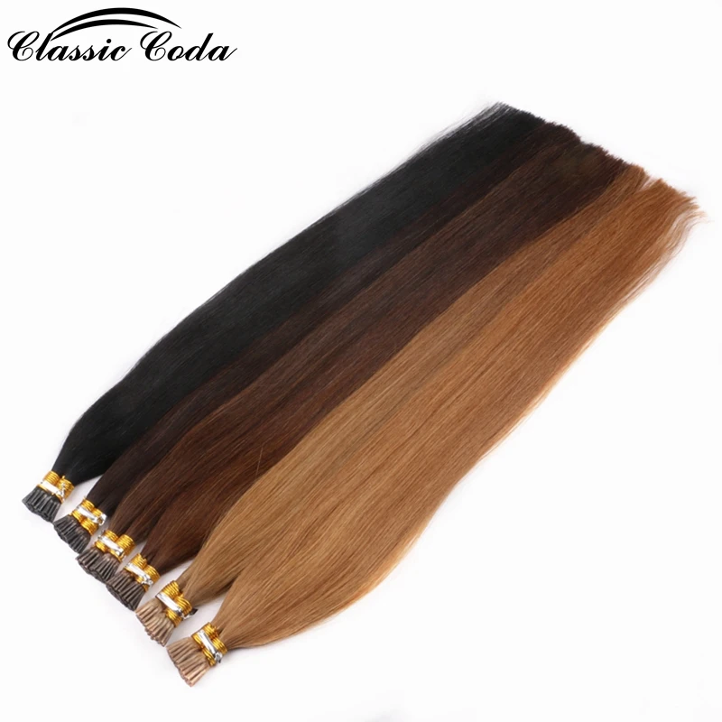 Классические кератиновые предварительно скрепленные накладные волосы Coda I Tip