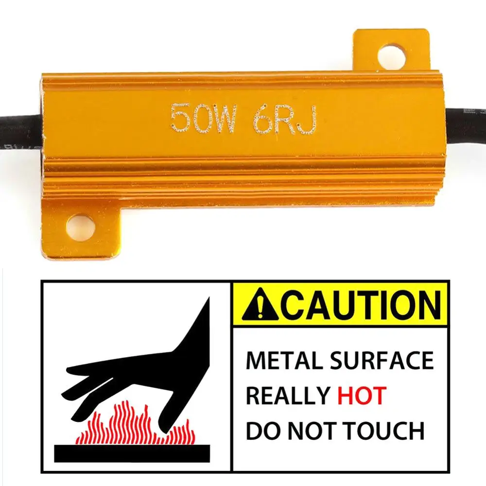 

2pcs H7 50W 6 12V Resistance LED Canbus Load Resistor Warning Canceler Decoder Light Error Free Fix Error Canbus Load Resistor