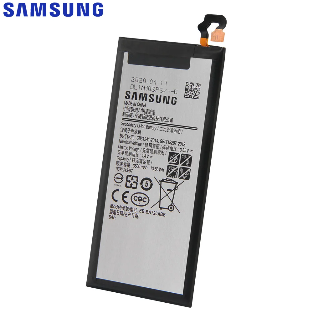 Оригинальный сменный аккумулятор Samsung для Galaxy A7 2017 версии SM-A720 A720 оригинальный