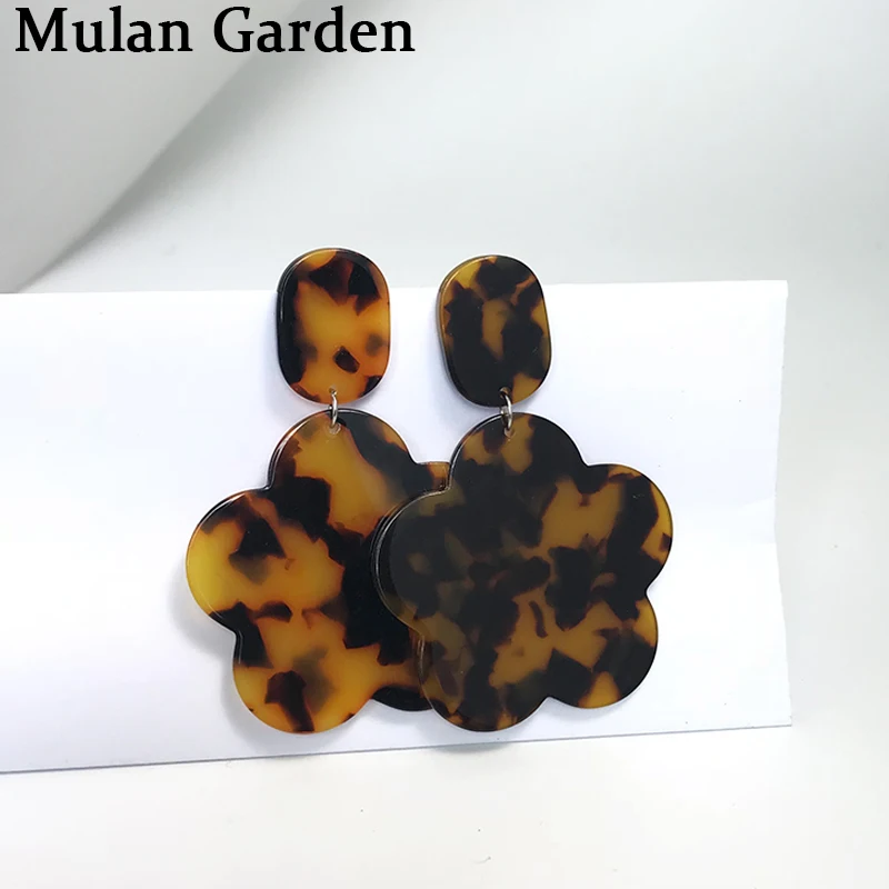 Модные геометрические серьги M & G в виде цветка и леопарда для женщин винтажные