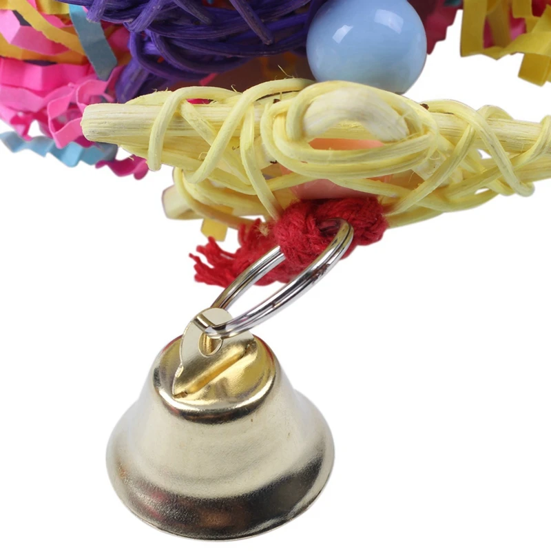 

3x Bird Chewing Toys Parrot Cage Shredder Toy Foraging Hanging Toy & 1x Bird Toys Natural Wood Large Parrot Toy