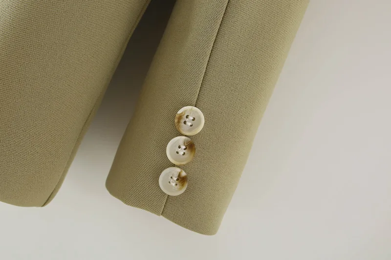

Women Green Solid Blazer Coat With Belt Vintage Notched Collar Long Sleeve 2020 Fashion Female Loose Chic Tops women blazer