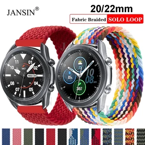 Ремешок соло 20 мм 22 мм для Samsung Galaxy Watch 46 мм 42 мм, плетеный браслет для Huawei Watch GT2e gt2 GT2 Pro GTR Active 2 S3 S2