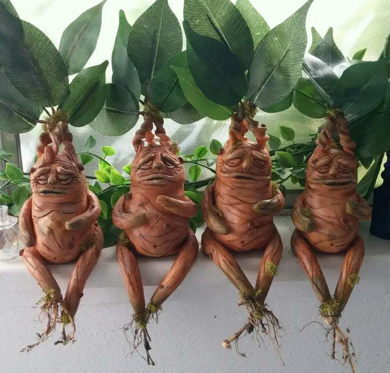 Garden Ornaments Mandrake Plant HP Ugly Mandragora Resin Art Artificial Plants for Home Decoration Desk Office Balcony Decor