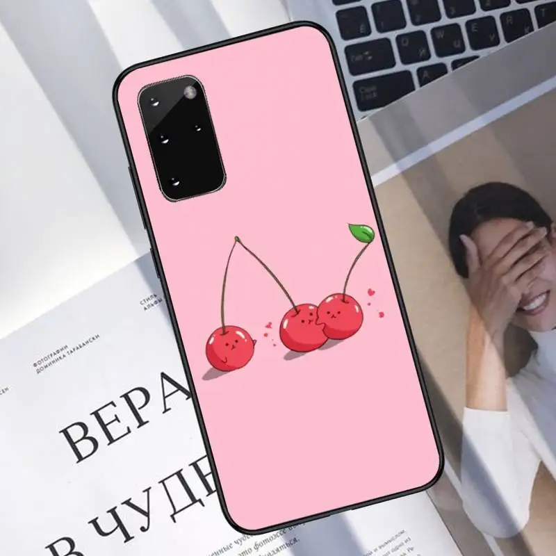 

Cute Cartoon Lovely Cherry Strawberry Phone Case For Samsung A40 A31 A50 A51 A71 A20E A20S S8 S9 S10 S20 Plus note 20 ultra