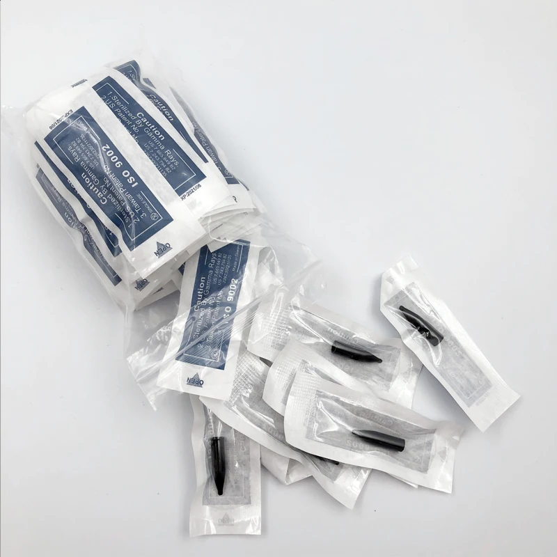 50 шт. зубец Круглый иглы шапки в индивидуальной упаковке Перманентный макияж