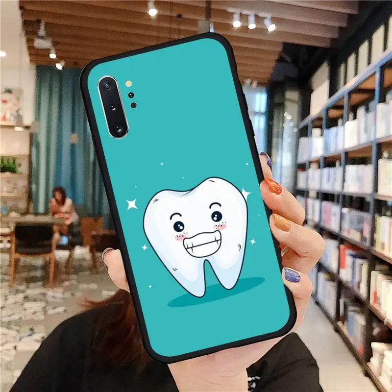 

tooth cute Phone Case For Samsung A50 A51 A71 A20E A20S S10 S20 S21 S30 Plus ultra 5G M11 funda cover