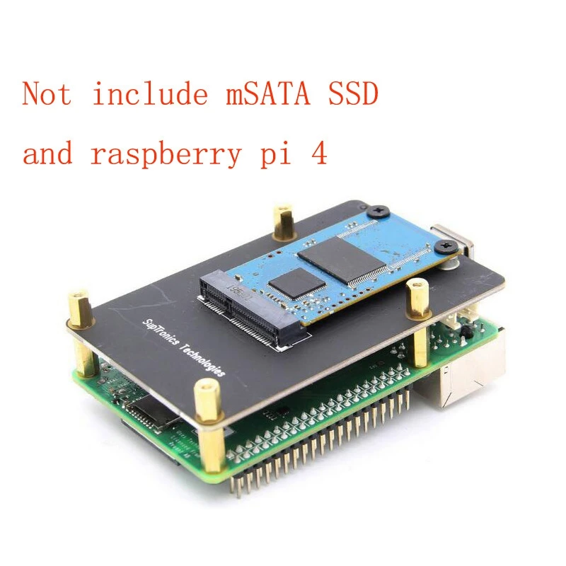 

X857 V1.2 Msata Ssd Expansion Board Storage Module Metal Case with Fan and Switch for Raspberry Pi 4B