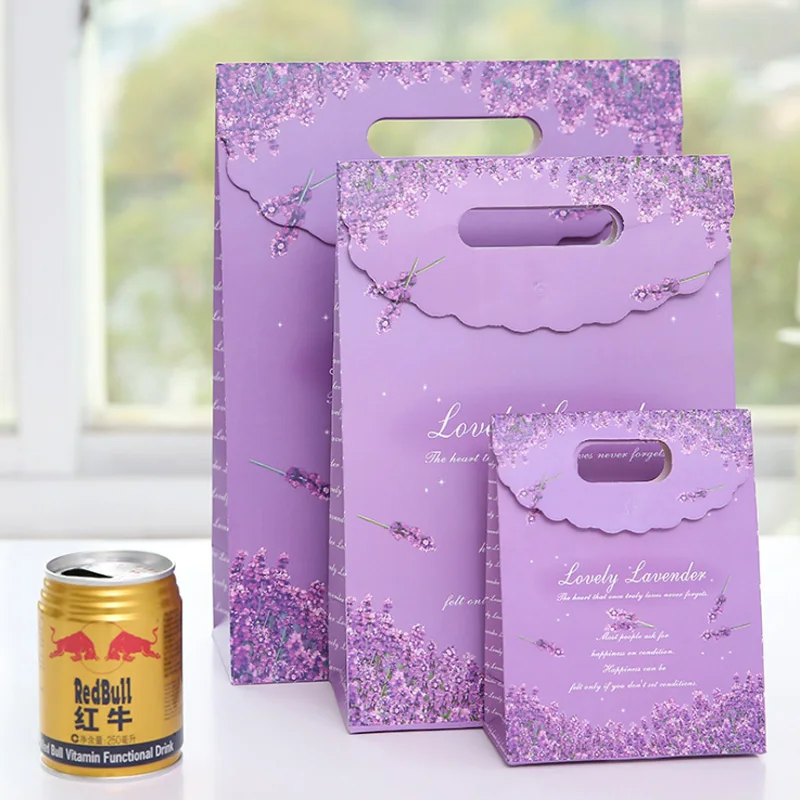 10 шт./лот лавандовый клей Фиолетовый Подарочный пакет бумажный для хранения